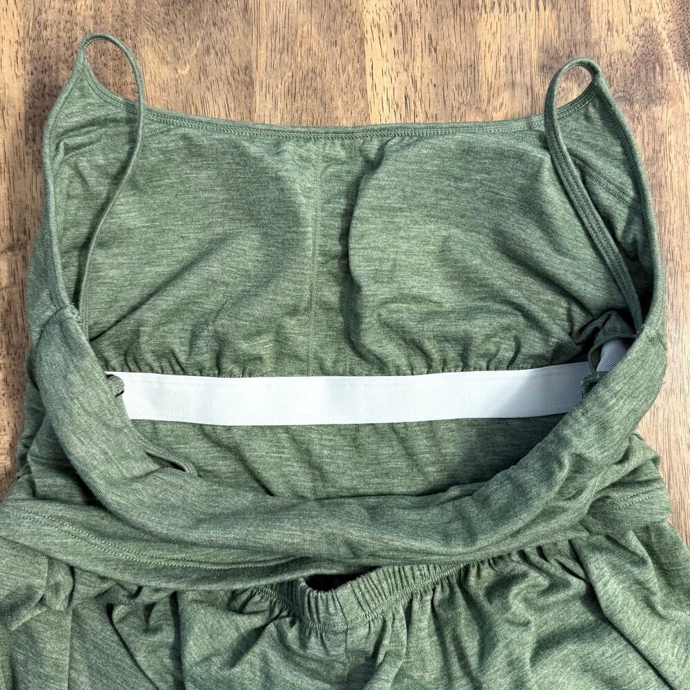 Halara Jumpsuit Adjustable Straps Ruched Wide Leg Light Green Floral Yarn Small - Picture 14 of 14